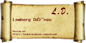Lemberg Dénes névjegykártya